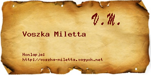 Voszka Miletta névjegykártya
